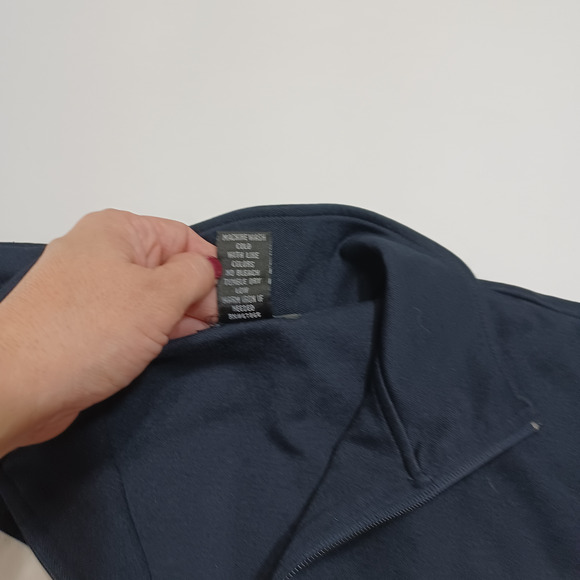 SF/415 Mens Track Jacket Midnight Blue Chevron Pockets Full Zip Mock Neck M - Picture 8 of 12